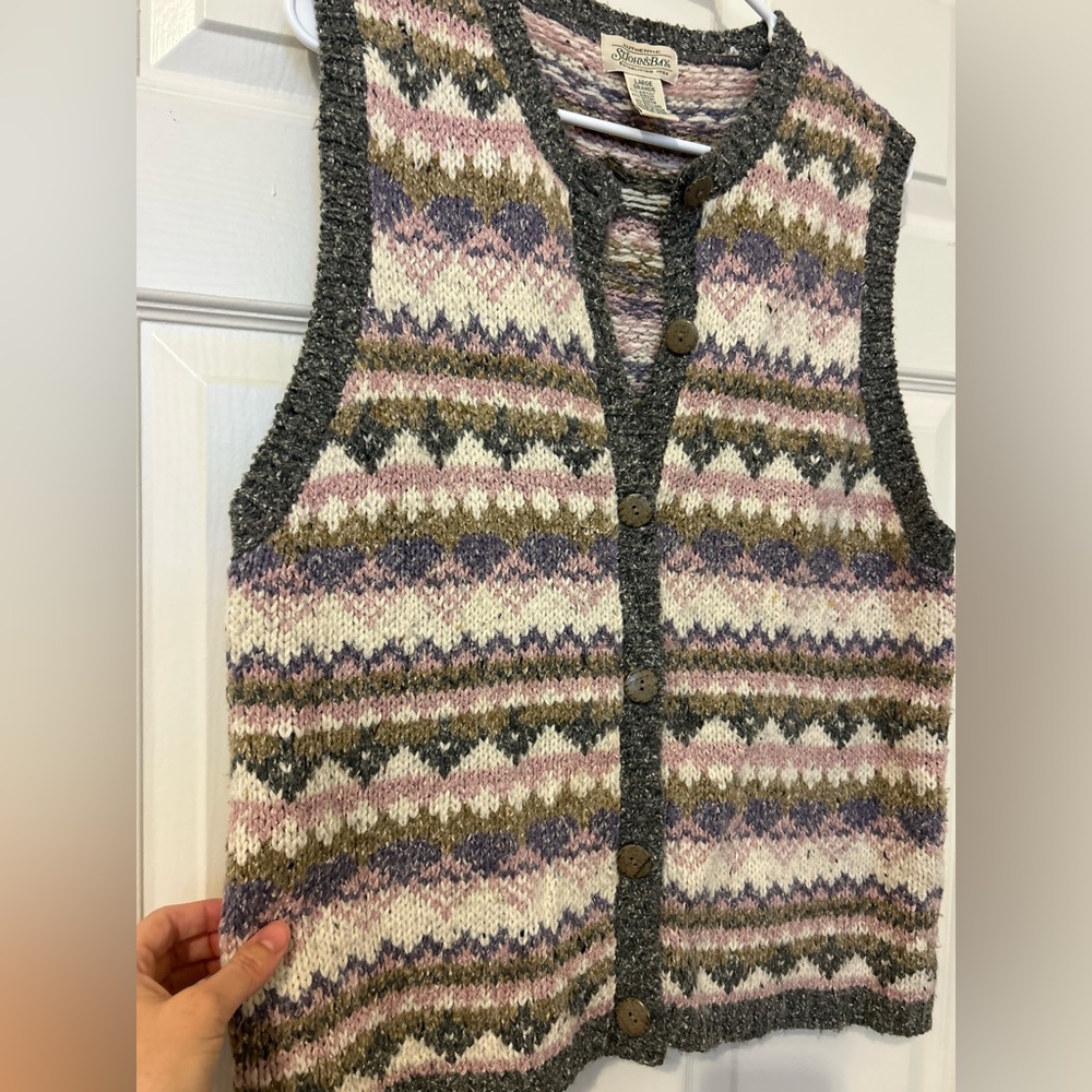 Vintage St. John’s Bay sweater vest in fun print